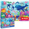 QUOKKA Puzzle Per Bambini Di 3-4 Anni - Puzzle Da 60 Pezzi Per Bambini Di 5-6 Anni - Con Animali Dell'Oceano - Gioco Educativo Di Apprendimento In Età Prescolare
