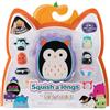 Squish-a-longs Clip-a-longs - Confezione di 4 mini-squish (stile 3) - Boone il gufo nero Clip-a-longs