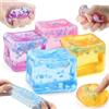 Chridark Giocattoli antistress per adulti e bambini: 4 pezzi sensoriali Squishy Fidget Toys Square Stress Balls Regali per tutte le età Adulti Bambini Adolescenti Regali per Ansia Sollievo Stress Cube