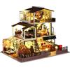 Spilay Romantic Casa Miniatura Moderna DIY in Legno con Luce LED, Villa in Miniatura a Più Livelli, Kit Casa delle Bambole 3D Puzzle per Adulti, Decorazione Casa di Lusso