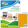 Tico Italia LP4FA-4725 Etichette adesive arancioni fluo, 70 fogli A4, rettangolari 47,5x25,5mm, 44 etichette per foglio, adesivo permanente, stampanti laser e inkjet