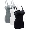 BRLIDO Womens Nursing Tank Tops Built in Bra for Breastfeeding Maternity Camisole Brasieres Color Black Grey White Size M Pack of 3