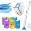 Midslinee Scopino WC con Spugnette, Pulisci Water Usa e Getta, Scopino WC con Spugnette Monouso Montaggio a Parete Manico Lungo con 36 Ricariche Cleaner, Toilet Brush