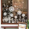 Supzone Bianco Adesivi Finestra Vetrofanie Dente di leone Farfalla Fiori Decorazioni Primavera e Estate, Decorazioni per Vetri Anti-Uccelli Adesivi Statici per Finestre