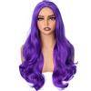 colorful panda Colorfulpanda Parrucca lunga ondulata per donne e ragazze, capelli sintetici naturali ricci resistenti al calore con righe al centro, per Halloween, cosplay, festa o tutti i giorni, 63,5 cm