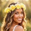 Fashband Ghirlanda per capelli con fiori a LED, corona luminosa per festival, Halloween, feste, accessori per capelli da donna (bianco sporco)