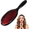 SHUXIA 1 spazzola massaggiante per extension per capelli, spazzola massaggiante per capelli con design ovale, spazzola districante antistatica, per famiglia, salone e uso domestico (nero)