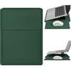 HoYiXi Custodia con Supporto per laptop da 13.3/13.6'', Compatibile con iPad Pro 12,9 /MacBook Pro/MacBook Air (M4/M3/M2/M1 2025-2020)/13 ''-14 '' Dell XPS Surface Pro laptop Sleeve-Verde scuro