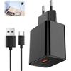 Paicreate Alimentatore 5V 2A Paicreate, Caricabatterie con cavo (2m), Caricatore USB C Compatibile with Samsung/iPhone/Huawei/xiaomi,Ingresso 100-240V