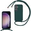 Beajew Custodia per Samsung Galaxy S23 Cover con Regolabile Rimovibile Corda da Catena Collana Necklace Antiurto Cordino Collari per Samsung Galaxy S23, Verde Scuro