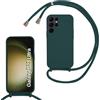 Beajew Custodia per Samsung Galaxy S23 Ultra Cover con Regolabile Rimovibile Corda da Catena Collana Necklace Antiurto Cordino Collari per Samsung Galaxy S23 Ultra, Verde Scuro