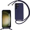 Beajew Custodia per Samsung Galaxy S23 Ultra Cover con Regolabile Rimovibile Corda da Catena Collana Necklace Antiurto Cordino Collari per Samsung Galaxy S23 Ultra, Blu Scuro
