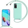 Beajew Custodia per Xiaomi Redmi Note 11 4G/Note 11S Cover con Regolabile Rimovibile Corda da Catena Collana Necklace Antiurto Cordino Collari per Xiaomi Redmi Note 11 4G/Note 11S, Verde Menta