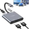 Avigers Hub USB C (4 in 1), Adattatore da USB C a Dual HDMI with 2 HDMI, USB 3.0, PD, USB C to hdmi Splitter for Usb C Port Laptops, Tablets (Single HDmi 4K@60HZ and dual HDMi 4K@30Hz)