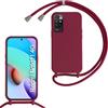 Beajew Custodia per Xiaomi Redmi Note 11 4G/Note 11S Cover con Regolabile Rimovibile Corda da Catena Collana Necklace Antiurto Cordino Collari per Xiaomi Redmi Note 11 4G/Note 11S, Rosso