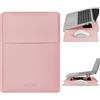 HoYiXi Custodia con Supporto per laptop da 13.3/13.6 pollici, Compatibile con iPad Pro 12,9 /MacBook Pro/MacBook Air (M4/M3/M2/M1 2025-2020)/13 ''-14 '' Dell XPS Surface Pro laptop Sleeve-Rosa