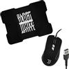 TECHMADE Juventus Mouse USB con Filo + Mousepad Gaming Bianco/Nero - Combo Ufficiale PC e Laptop, Sensore Ottico ad Alta Precisione, Tappetino Antiscivolo