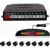Cocar Buzzer Radar Parcheggio - Kit LED schermo con distanza display + 8 sensori + avviso sonoro (nero)