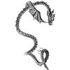 HZMAN Orecchini in acciaio inox a forma di drago, stile retrò, punk, gotico, a forma di drago, orecchini a clip, idea regalo, 35mm x 62.5mm, Acciaio inossidabile, Nessuna pietra preziosa