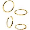 Purelei Lovely Glitter - Set di 2 paia di orecchini a cerchio (placcati in oro o argento), piccoli zirconi e grandi orecchini a cerchio, impermeabili, ipoallergenici