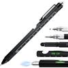 Amztour Regalo da uomo, penna multifunzione 9 in 1, idea regalo uomo originale per Natale o calendario dell'Avvento, gadget insolito utile penna per papà marito fidanzato compleanno nero
