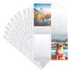 VMUTGA 50 Pezzi Buste Trasparenti per Foto A4, 4 Scomparti Tasche Fotografiche per Raccoglitore ad Anelli 2/3/4 Album Fotografico Buste Perforate per Protezione di Cartoline e Foto (10.5 * 15.3 cm)