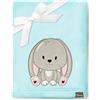 Be Mammy Coperta calda per bambini con peluche regalo per bambino con motivi 3D (Blu Polvere - Coniglio)