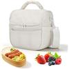 TranRantic Borsa Termica Porta Pranzo 6.7L, 23 x 20 x 15 cm Borsa Frigo con tracolla regolabile, Morbido e impermeabile, Borsa Termica Portatile Multifunzionale per Ufficio, i Picnic e i Viaggi(Beige)