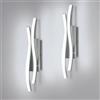 Comely 2 Pezzi Applique da Interno LED, 14W 1575LM Moderna Lampada da Parete per Interni, Lampada a Muro per Soggiorno Camera da Letto, Luce ianca 6500K, Argento, 41cm