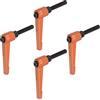 QUARKZMAN 4pz Regolabile Serraggio Leva Maniglie M6 x 30mm Maschio Filettatura Bullone Manopole Girevole Vite blockggio Rapido Rilascio Cricchetto Pulsante Maniglia, Arancione