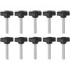 QUARKZMAN 10pz Manopole a T Vite a Testa Alata M6 x 40mm Manopole a T/Z Plastica con Filettatura Maschio Standard Maniglie Regolabili Manopole Serraggio a Mano Vite a Testa Zigrinata, Nero