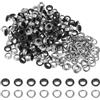 QUARKZMAN 200 Set Kit Occhielli in Metallo 6mm 1/4 Occhiello per Teloni Piccolo con Foro Rondelle per Scrapbooking Scarpe Abbigliamento Pelle Tela, Nero