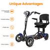 SUNNIGOO Scooter elettrico per mobilità a 4 ruote Doppio motore da 500 W Batteria al litio 36 V 18 Ah Leggero pieghevole a lungo raggio 50 km