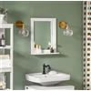 SoBuy FRG129-W specchio da parete specchio da bagno con ripiano bianco BHT: 40x49x10 cm