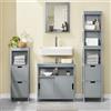 SoBuy FRG128-SG lavabo sotto armadio mobili da bagno armadio da bagno con cuscino per i piedi Vanity sotto armadio grigio scuro BHT ca. 60x61x30 cm