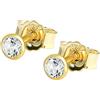 NKlaus coppia di orecchini a perno 3,0mm oro giallo 333 8 carati orecchini cristallo zircone bianco 1760