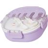Beufee Lunch Box con Scomparti, Contenitore per Alimenti a 3 Scomparti Diviso per Il Pranzo Carino Contenitori per Il Pranzo con Forchetta e Cucchiaio per Viaggi Scolastici e Lavorativi (Purple)