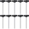QUARKZMAN 10 Pezzi Manopole Aletta T Viti Testa Zigrinata M6 x 60mm Filettatura Maschio 27mm Testa in Plastica Manopole a T Manici Regolabili Manopole Serraggio Vite a Testa Zigrinata, Nero