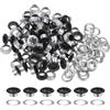 QUARKZMAN 100pz Kit Occhielli in Metallo 3/10 (8mm) ID Occhiello per Teloni Piccolo Rondelle Autoportante con Foro Rondelle per Scarpe Cuoio Perline Nuclei Tela Etichette, Nero Opaco