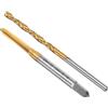 QUARKZMAN Set di Punte Maschiatura, Maschio per Filettare a Flauto Dritto 6-32 UNC Punte Elicoidali 1/9 (2,8mm), Utensili per Riparazione Filetti Acciaio Alta Velocità M2 Rivestiti Titanio