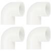 QUARKZMAN 4 Pezzi 1/2 Gomito a 90 Gradi Raccordi per Tubi in PVC Bianco | 2 Vie, Adattatore Accoppiamento, Gomito Angolare Destro, con Uscita Laterale, per Costruzione