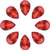 QUARKZMAN 8pz 20 x 30mm Gocce Cristallo Forma Lacrima con Punto di Vetro Indietro Perline di Strass per Creazione di Gioielli Costume Cristallo Decorazioni Artigianali, Rosso Brillante
