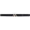 Armani Exchange Essenial, Double Face, Metal Logo Plaque, Cintura Uomo, Nero/Blu Navy, 40