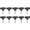 QUARKZMAN 10 Pezzi Manopole ad Ala M8 x 25mm Filettatura Maschio Plastica Manopole a T Manopole Filettate Maniglie di Serraggio a Mano Vite a Pollice, Nero