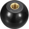 QUARKZMAN Manopole Sfera Filettate, Manopola Sfera Termoindurente Filettatura Femmina M5 da 25mm Dia Manopola Sfera Funzionamento Tonda Inserto Rame per Maniglia Leva Macchina, Nero