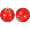 QUARKZMAN 5pz Manopole Sfera Filettate, Manopola Sfera Termoindurente Filettatura Femmina M8 25mm Dia Manopola Sfera Funzionamento Tonda Inserto Rame per Maniglia Leva Macchina, Rosso