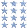 PATIKIL Stelle Termoadesive, 12pz Adesivi con Stelle, Strass, Glitter, Adesivi Cristallo, Toppe Tessuto, Abbellimenti per Artigianato Fai da Te Riparazione Abbigliamento Jeans, Blu 4cm