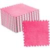 Keenso 10 Pezzi 30x30 Cm/11,8x11,8 Pollici Tappetino in Schiuma di Puzzle Peluche, Tappetino Antiscivolo per Puzzle per Pavimento della Stanza (Rosa rossa)
