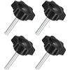 QUARKZMAN 4pz M6 x 35mm Pomelli a Stella, Manopola Serraggio a Forma Esagonale Plastica Vite Manopola Ricambio Serraggio Manuale per Sostituzione Manopola Base Ombrellone