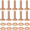 QUARKZMAN 10 Set Rame Rivetti e Sbave, 10x3.3x21mm Solido Pelle Rame Rivetto Chiusura per Pelle Fai-da-te Artigianato Forniture, Rame Tonalità